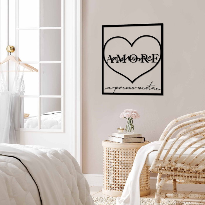 Wallity Amore Prima Vista 2 - Escultura de pared de metal negra